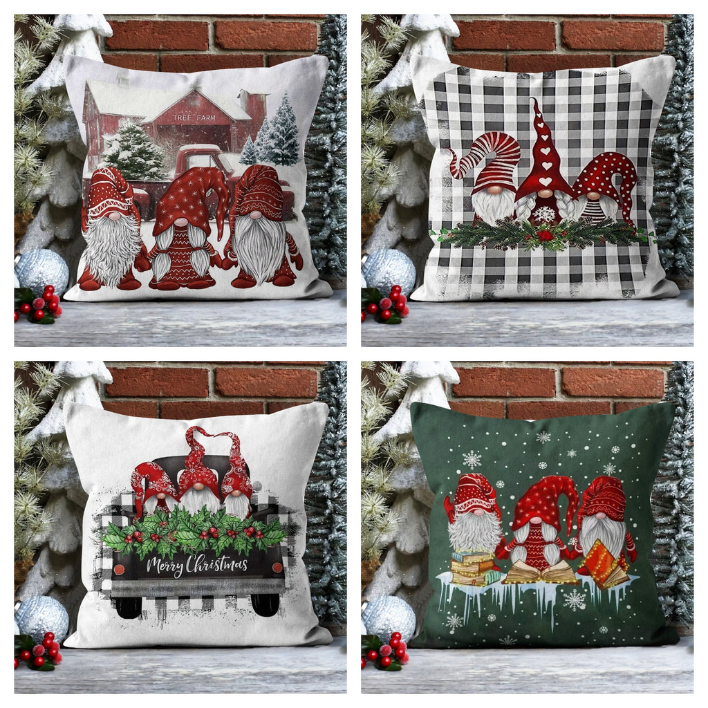 Christmas Gnome Pillow Cover, Christmas Pillowcase, Merry Christmas Pillow Cover, Xmas Holiday Decor, Christmas Home Decor