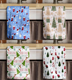 Mery Christmas Hand Towels, Xmas Deer Towels, Winter Holiday Dish Towels, Christmas Kitchen Decor Dish Towel, Noel Deer Kitchen Towels