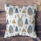 Scandinav Winter Cushion Cover, Xmas Winter Animals Scandinav Pillow Cover, Holly Winter Pillow Cover, Christmas Scandinav Pillow Cover