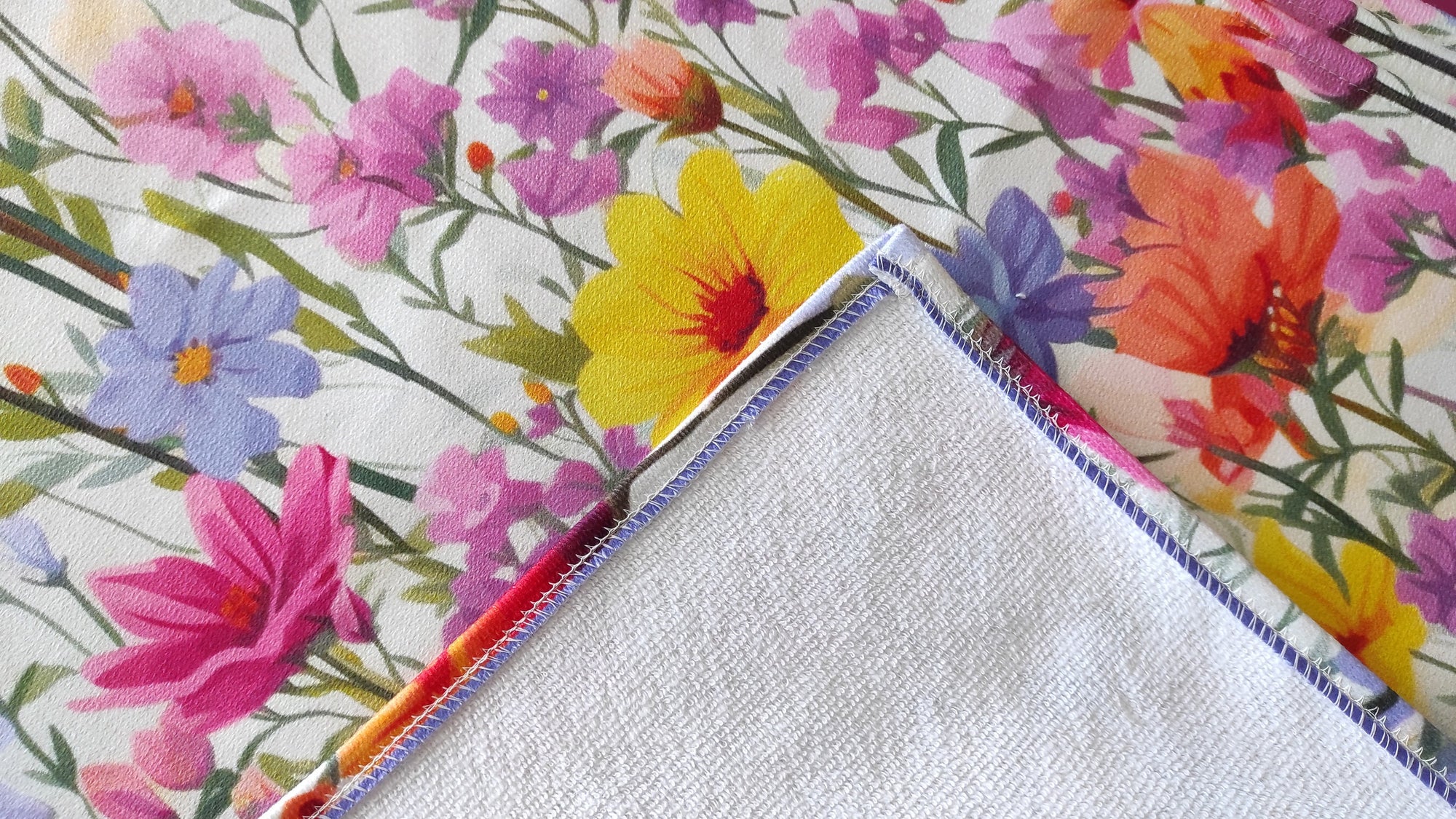 Floral Kitchen Towels, Botanical Dish Towel, Vintage Floral Style Tea Towels, Pink & Purple Flower Hand Towels