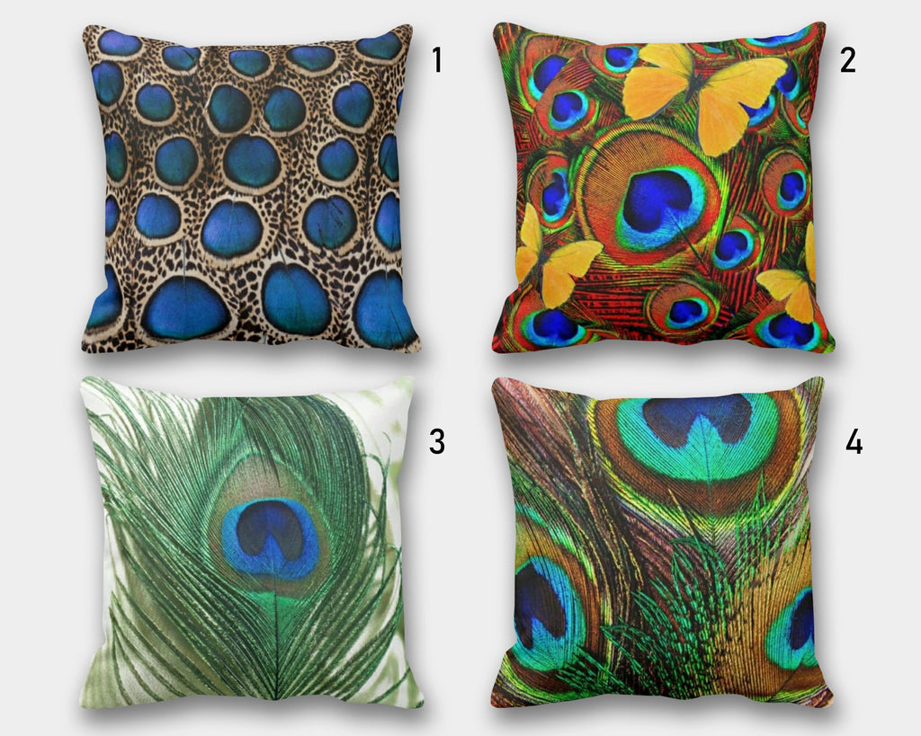 Peacock Pillow Cover, Peacock Cushion Cover, Peacock Tail Throw Pillow, Peacock Feather Pillowcase, Decorative Throw Pillow Case, Home Decor