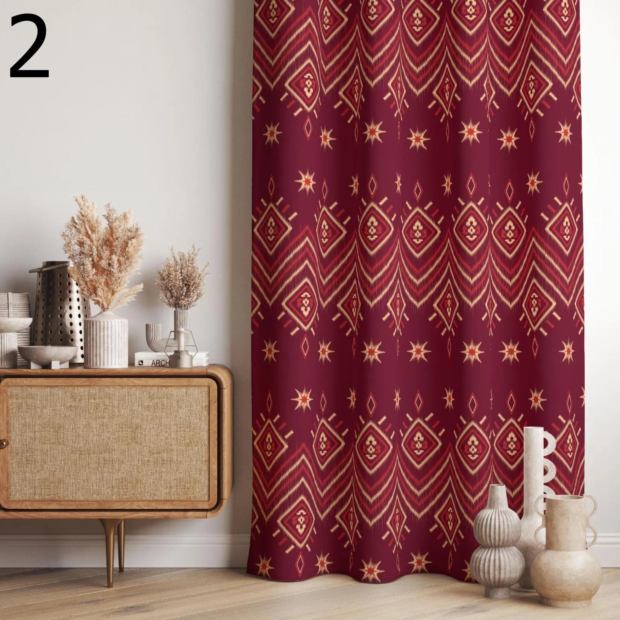 Ethnic Curtains, Southwestern Style Curtain, Western Rug Window Printed Curtain, Authentic Southwest Drapes Panel