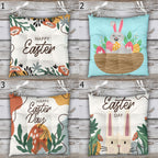 Easter Bunny Patio Cushions, Easter Chair Cushions, Colorful Easter Chair Cushions, Easter Outdoor Seat Pads, Easter Tie-On Chair Pads