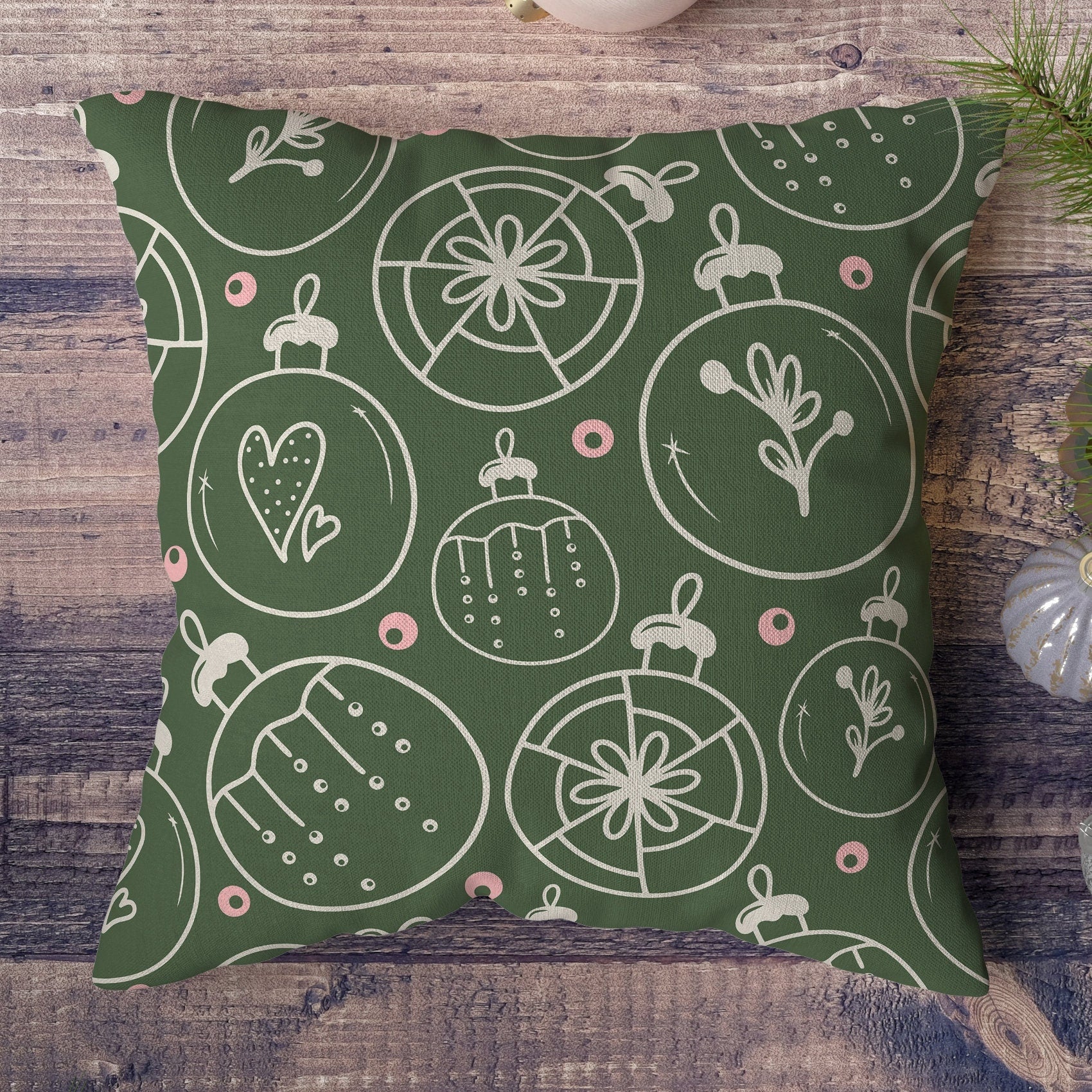 Christmas Berry Pillow Case, Xmas Throw Pillow Cover, Holly Flowers Pillow, Christmas Pillow Case, Christmas Ornaments Home Decor Pillow