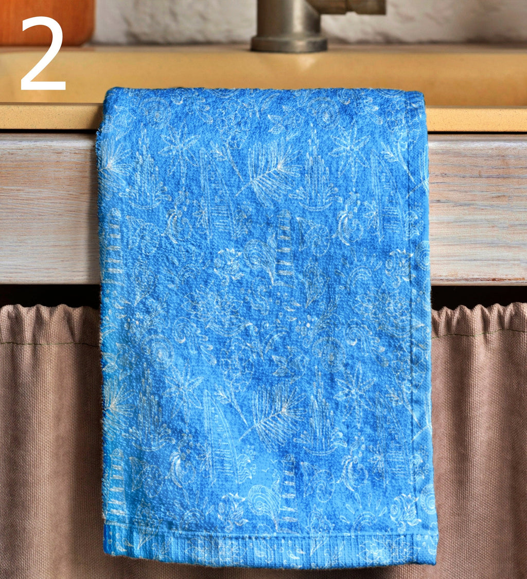 Starfish Hand Towel, Nautical Tea Towel, Sea Animals Hand Towel, Coastal Kitchen Tea Towel, Ocean Hand Towels,  Maritime Dish Towel
