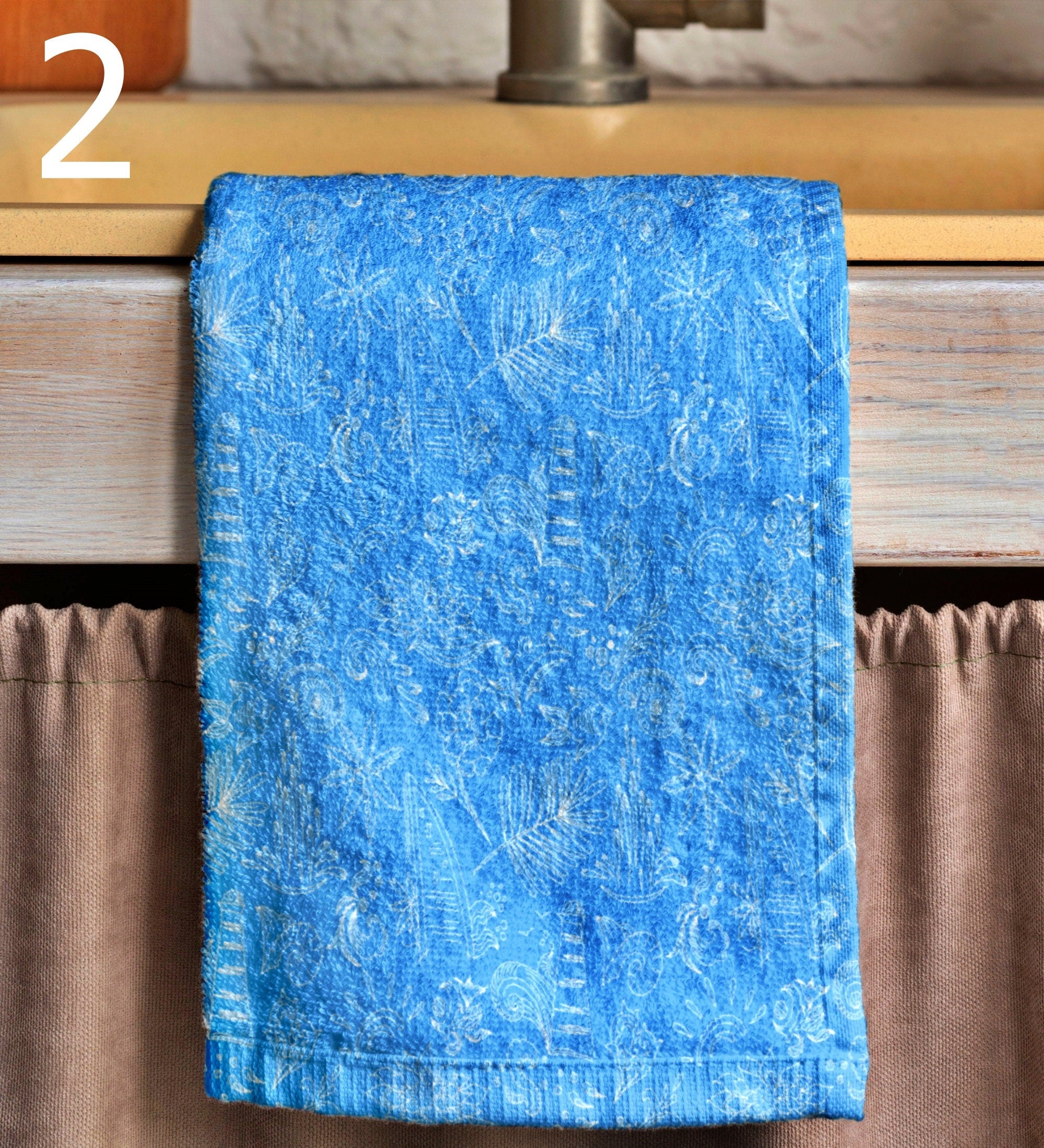 Starfish Hand Towel, Nautical Tea Towel, Sea Animals Hand Towel, Coastal Kitchen Tea Towel, Ocean Hand Towels,  Maritime Dish Towel