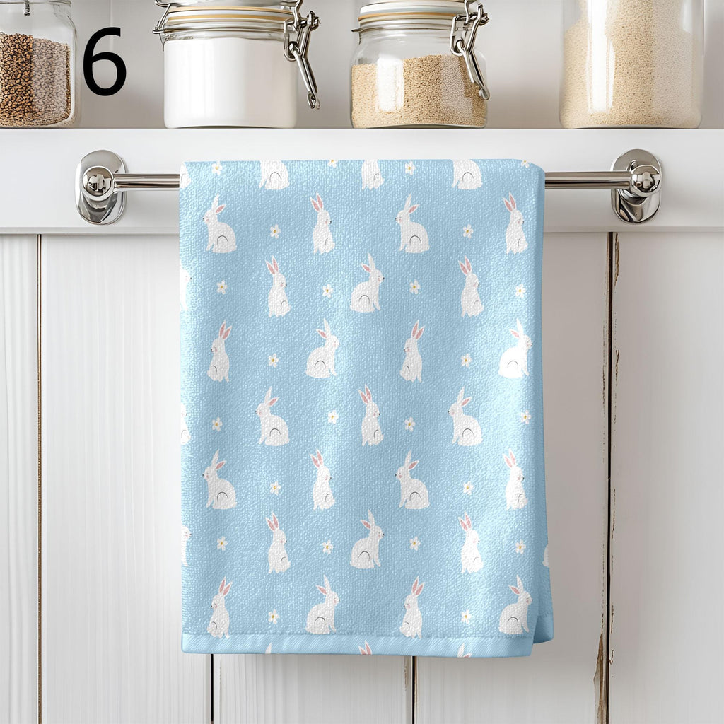 Cute Easter Decorative Tea Towel, Easter Bunny Dish Towel, Easter Fingertip Towels, Bunny Kitchen Towels, Cute Easter Bunny Tea Towels