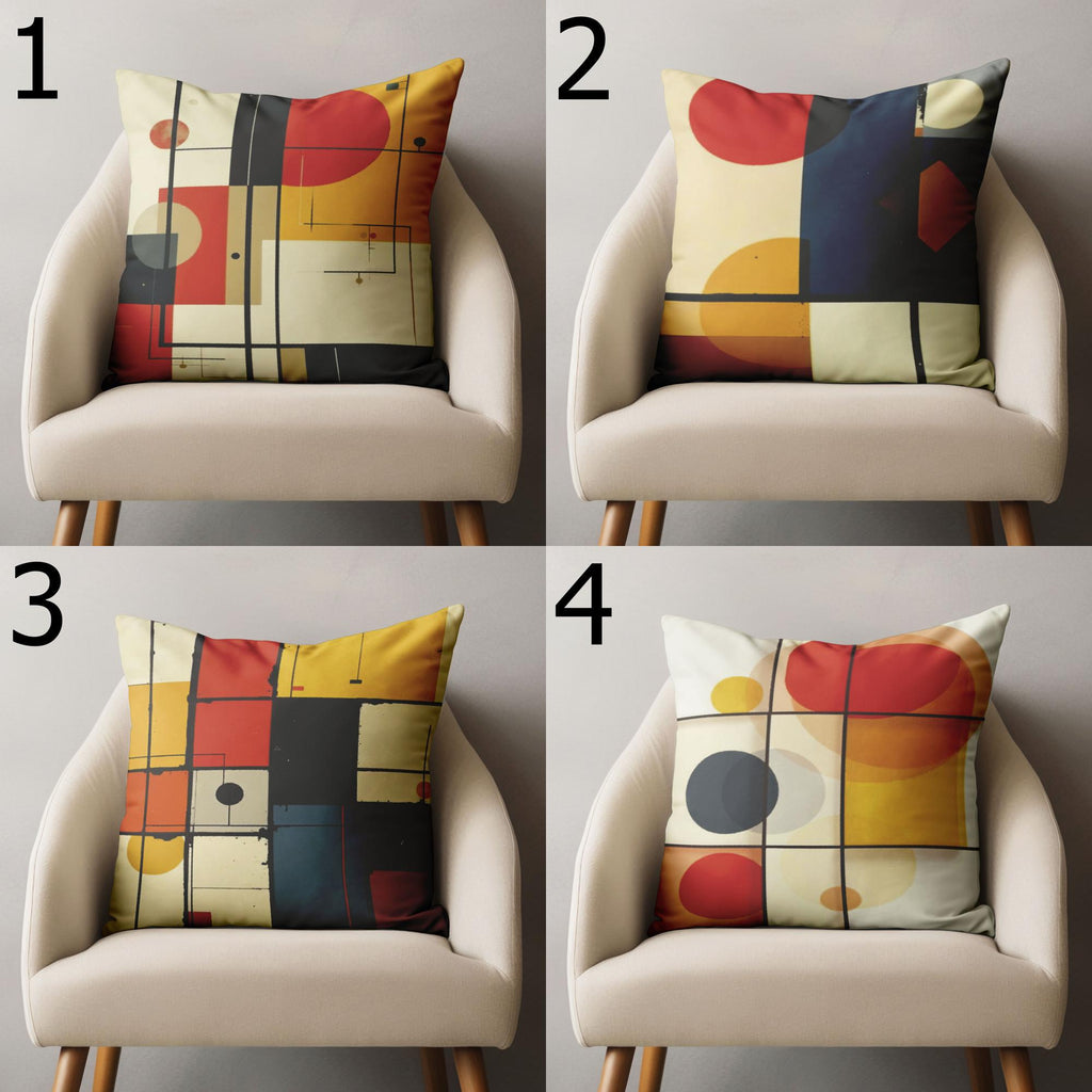 Retro Bauhaus Pillow Covers, 70s Style Pillow Cover, Mid Century Throw Pillow Cover, Retro Pillowcase, Retro Geometric Cushion Covers