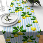 Lemon Table Runner, Yellow Lemon Table Runner, Kitchen Lemon Tablecloth, Decorative Table Cover, Kitchen Dining Table Runner, Yellow Runner