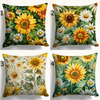 Sunflowers Pillow Covers, Yellow Sunflowers Cushion Covers, Yellow Floral Printed Pillow Case, Sun Flowers Throw Pillow Covers
