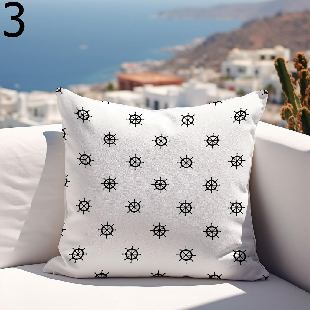 Nautical Outdoor Pillow Covers, Waterproof Ocean Cushion Cover, Outdoor Marine Waterproof Pillowcase, Coastal Water Resist Cushion Covers