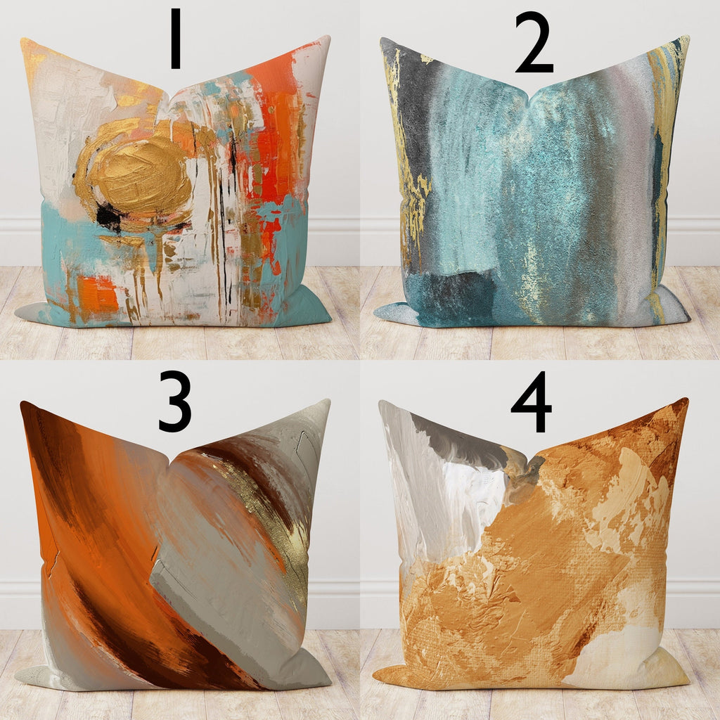 Abstract Art Pillow Covers, Modern Throw Pillow Cover, Contemporary Decorative Cushion Cover, Bold Brushstroke Design Pillowcases