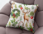 Vintage Christmas Pillow Covers, Christmas Pine Tree Cushion Cover, Modern Vintage Xmas Pillow Cover, Holly Pine Tree Pillow Cover