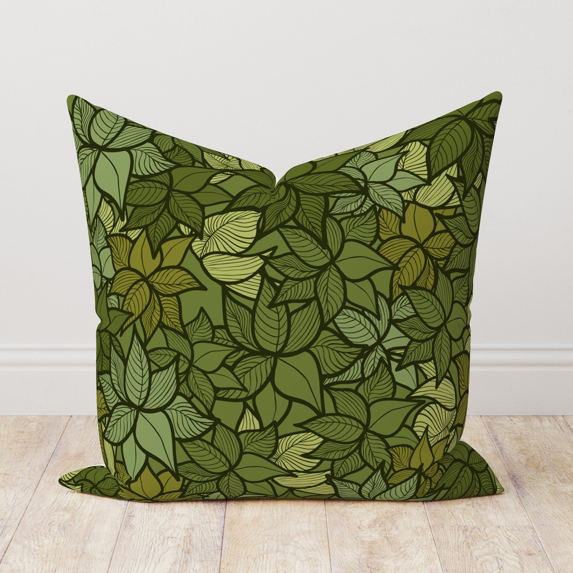 Exotic Flowers Pillowcase, Tropical Green Leaves Pillow Cover, Botanical Cushion Cover, Bird of Paradise Tropic Flowers Throw Pillow Cover