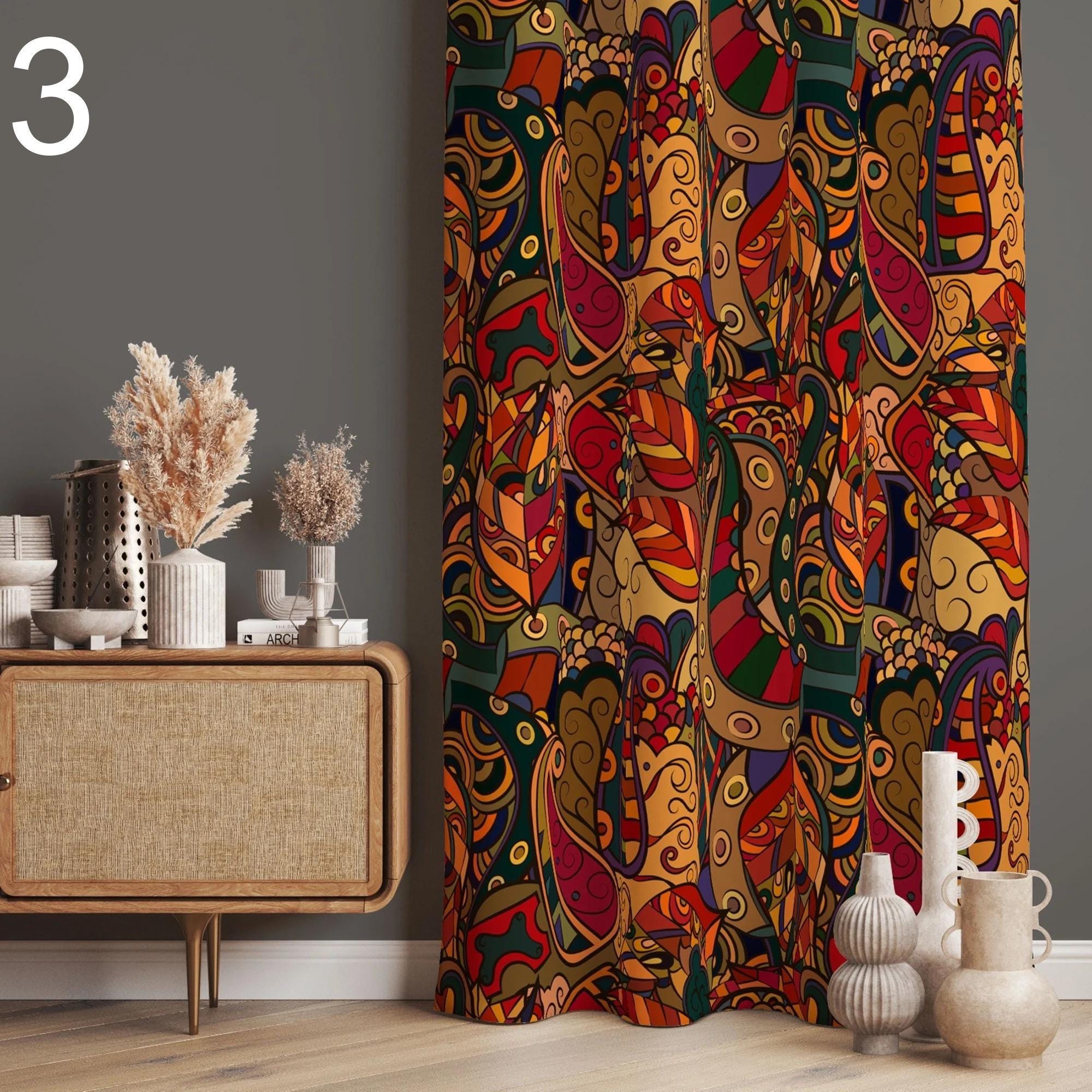 Modern Vintage Ethnic Curtains, Ethnic Mudcloth Curtain Panels, Southwest Ethnic Curtain, African Curtains, Mudcloth Curtain Panels