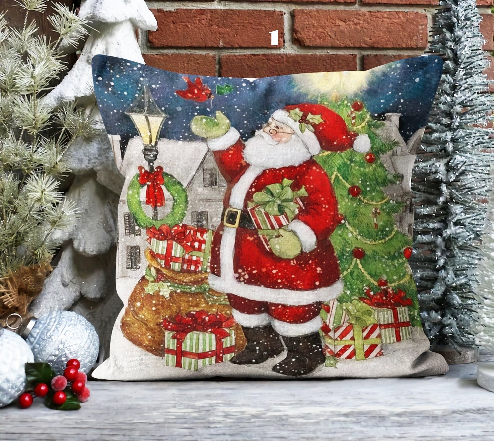 Christmas Pines Pillow Covers, Xmas Holiday Pillow, Christmas Snowman Pillowcase, Cute Snowman Christmas Pillow, Christmas Pillowcase