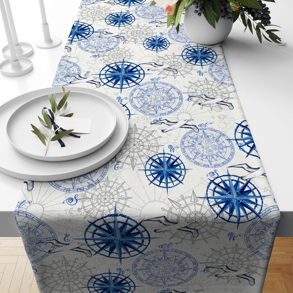 Nautical Table Runner, Beach House Runner, Marine Table Runner, Coastal Table Runner, Beach Table Runner, Blue Beach Table Runner Decor