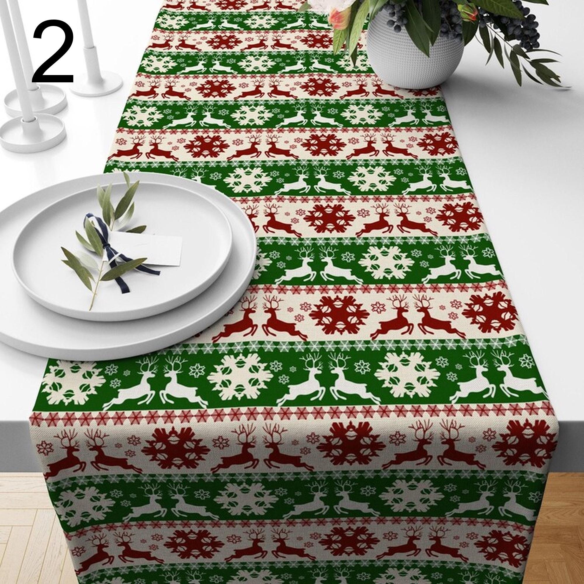 Christmas Table Runner, Christmas Table Decoration, Green Table Runner, Xmas Table Runner, Christmas Party Table, Christmas Gift