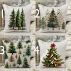 Christmas Green Pine Trees Pillow Covers, Xmas Pine Throw Pillow Cover, Winter Holly Trees Cushion Covers, Christmas Home Decor Pillow