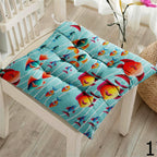 Starfish Coral Design Summer Patio Cushions, Nautical Ocean Seat Cushions, Coastal Sea Life Chair Pads, Beach Home Chair Cushions