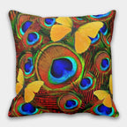 Peacock Pillow Cover, Peacock Cushion Cover, Peacock Tail Throw Pillow, Peacock Feather Pillowcase, Decorative Throw Pillow Case, Home Decor