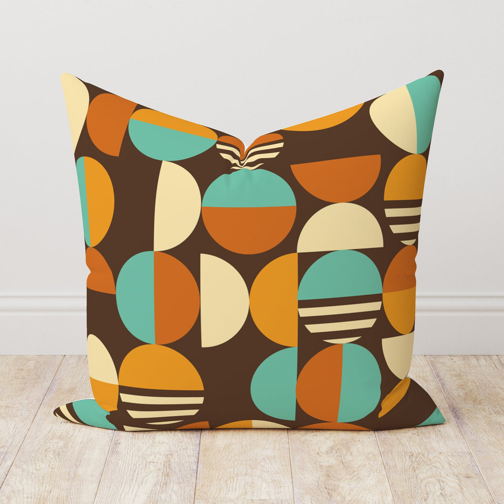 Mid Century Modern Pillow Cover, Retro Beige Abstract Cushion Cover, 70s Pillow Covers, Geometric Throw Pillow Cover, Boho Abstract Pillow