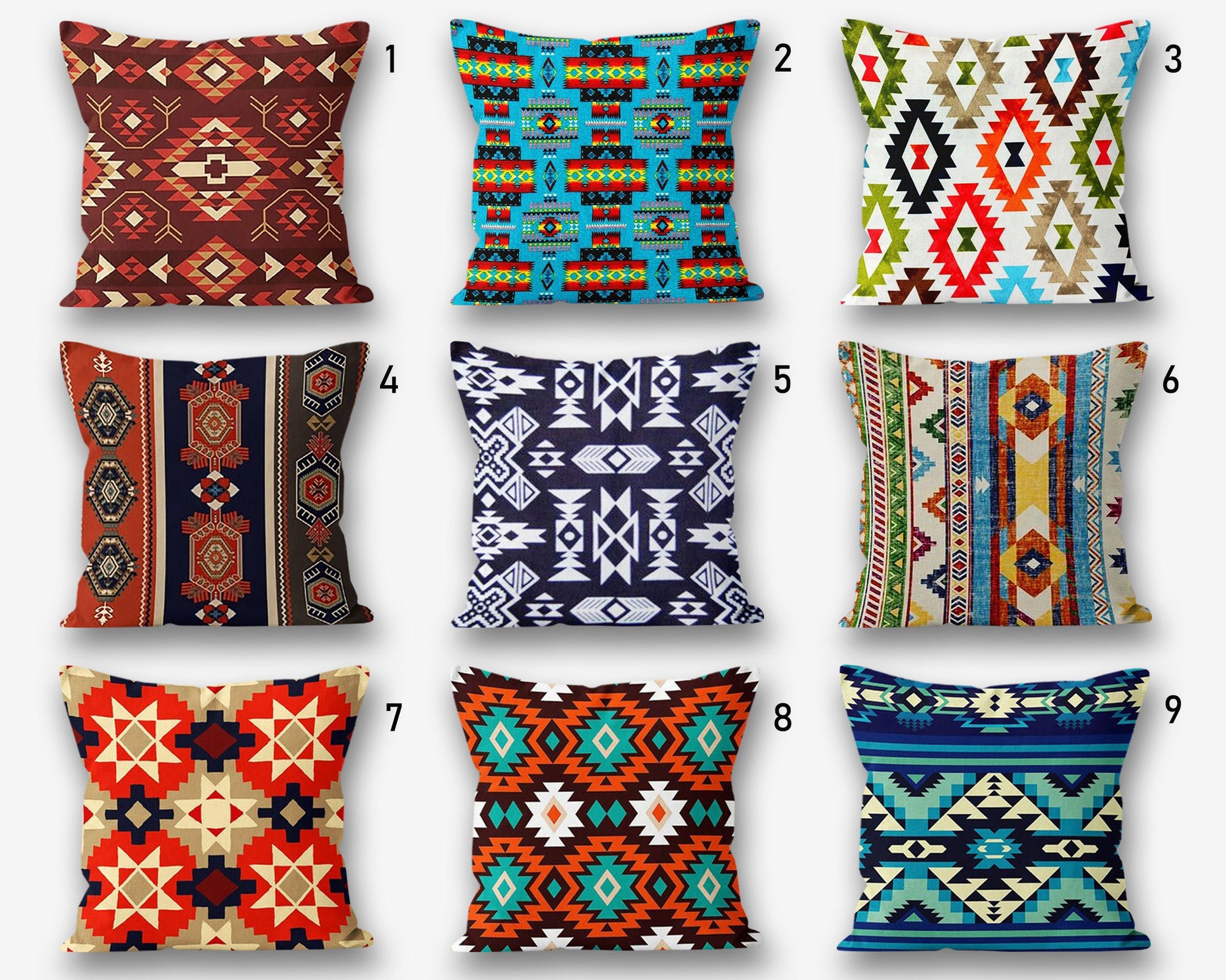 Southwestern Pillow Case, Ethnic Pillow Cover, Rug Pillowcase, Ethnic Home Decor, Aztec Cushion Covers, Boho Pillow Covers