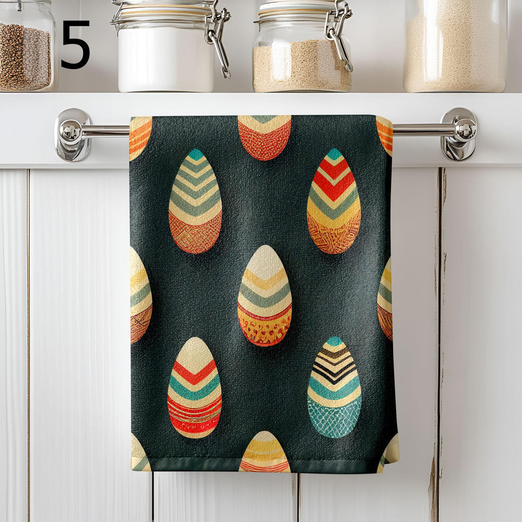 Colorful Eggs Tea Towels, Happy Easter Tea Towels, Easter Eggs Dish Towel, Easter Kitchen Towels, Easter Eggs Hand Towel