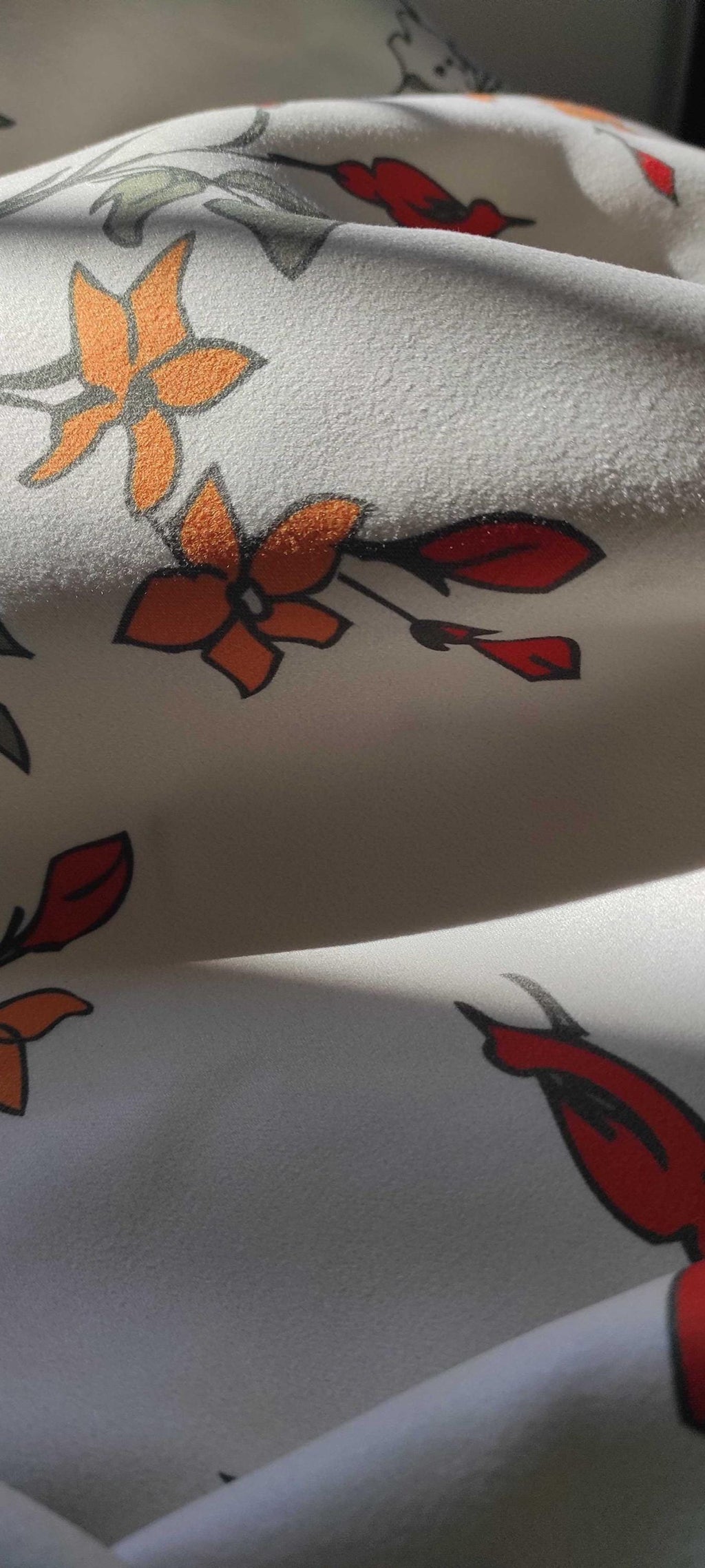 Mid Century Modern Curtain Panels, 70s Floral Curtain, 70s Retro Orange Curtain, Retro Blackout Curtains, Mid Century Grommet Curtain