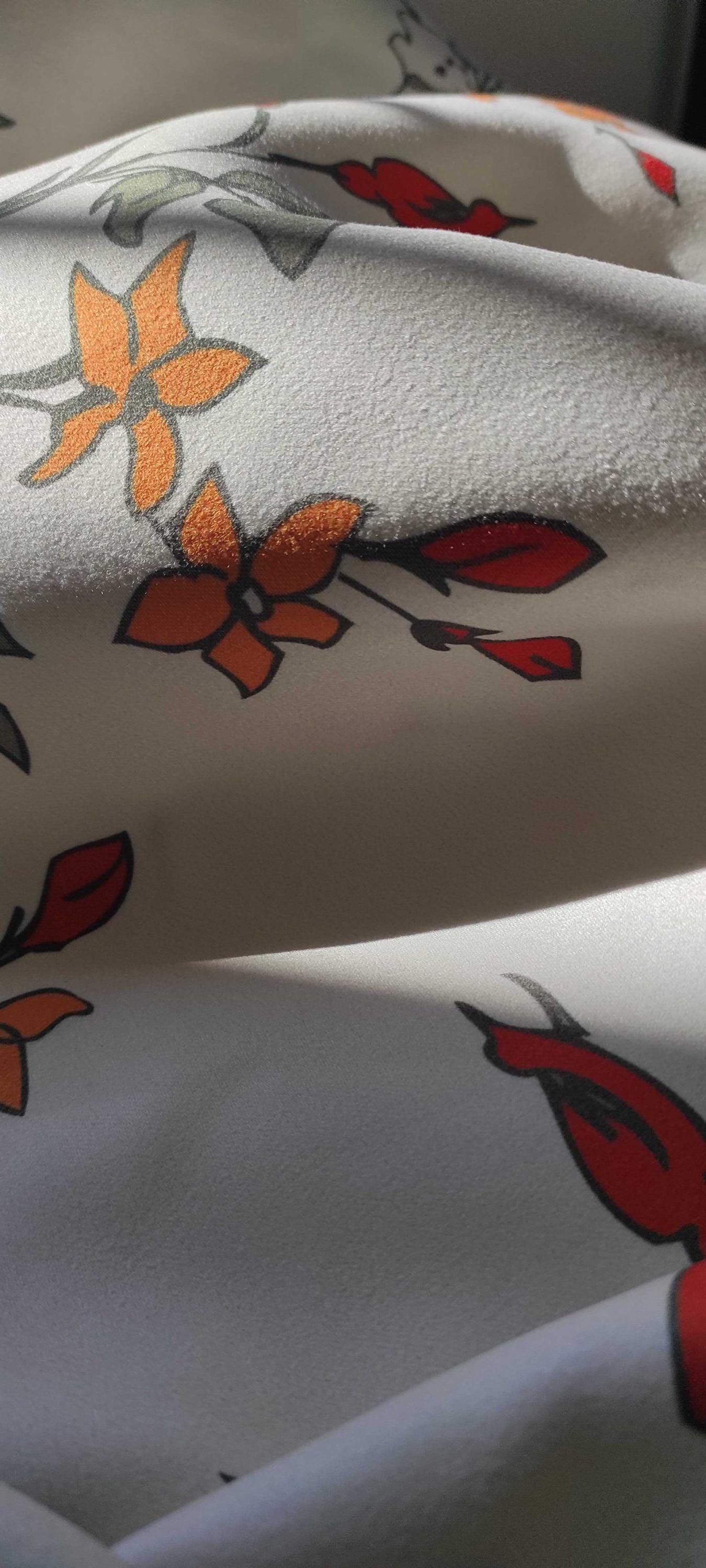 Mid Century Modern Curtain Panels, 70s Floral Curtain, 70s Retro Orange Curtain, Retro Blackout Curtains, Mid Century Grommet Curtain