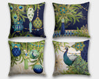 Christmas Peacock Pillow Cover, Christmas Peacock Pillowcase, Peacock Pillow Covers, Christmas Peacock Home Decor, Peacock Cushion Cover