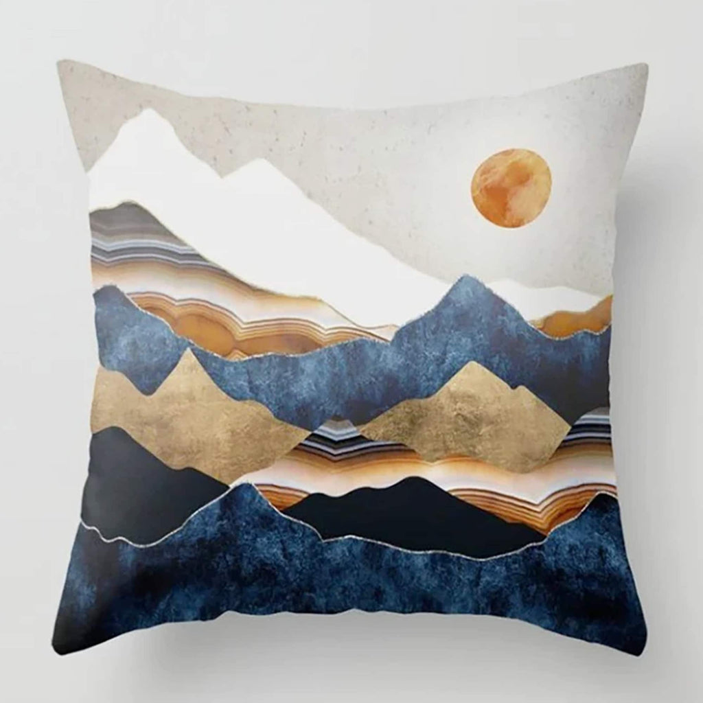 Landscape Pillow Covers, Abstract Pillows, Mountain Pillow Cover, Moon and Lake Pillow Cover, Home Decor, Modern Art Pillowcase