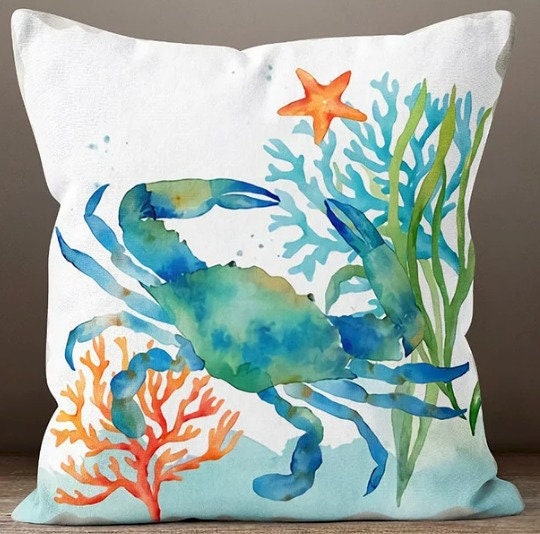 Nautical Pillow Cover, Beach Decor Pillow, Navy Marine Pillow Cover, Decorative Nautical Cushions, Coastal Throw Pillow, Nautical Decor