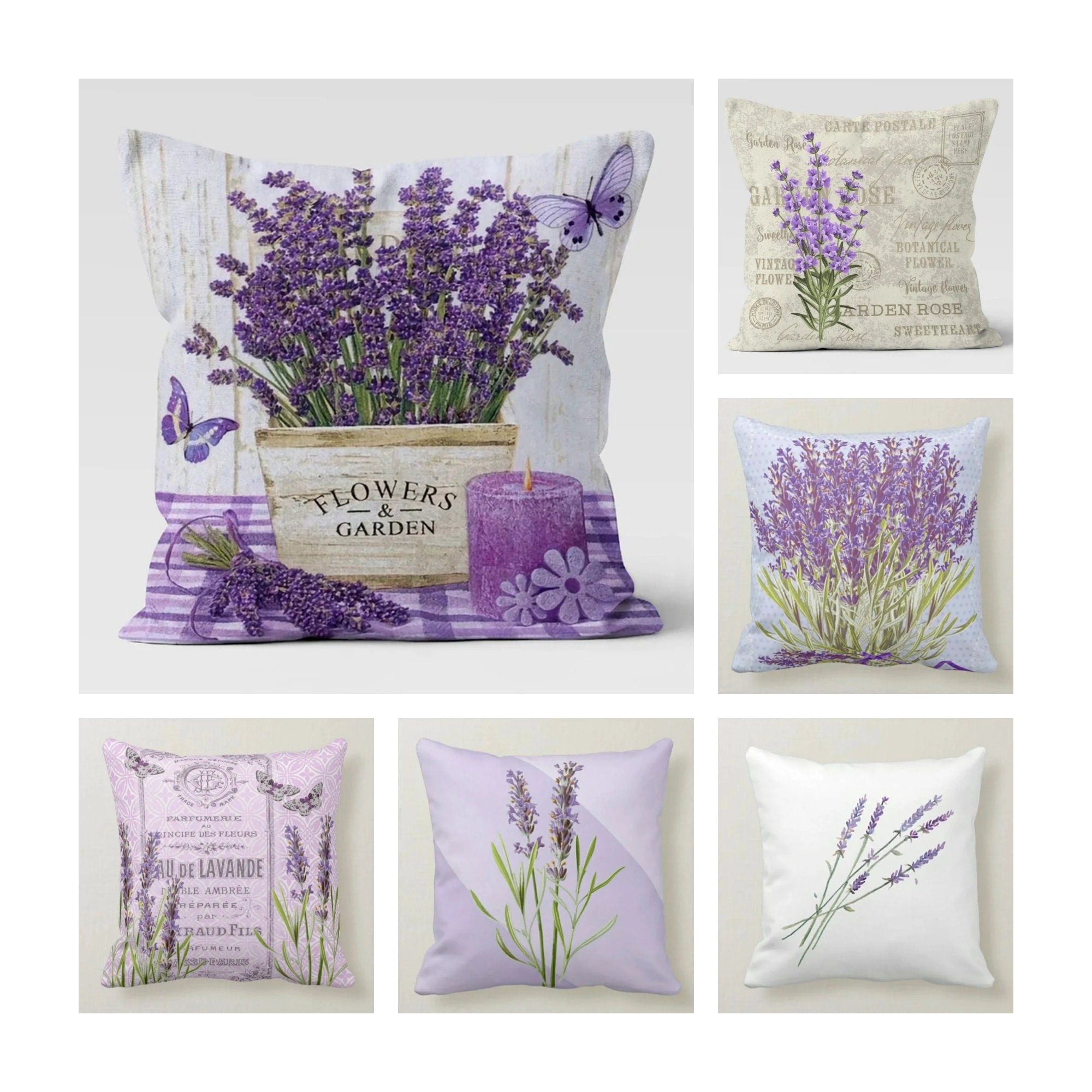 Floral Pillow Cover, Lavander Pillow Covers, Lilac Floral Pillow Case, Lilac Couch Pillow, Purple Throw Pillow, Flower Outdoor Pillow
