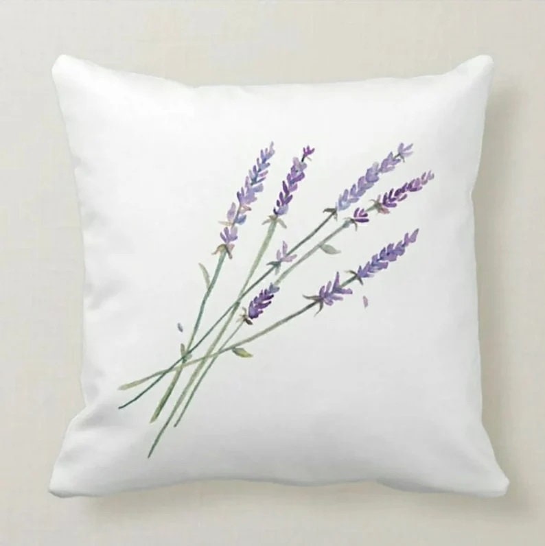 Floral Pillow Cover, Lavander Pillow Covers, Lilac Floral Pillow Case, Lilac Couch Pillow, Purple Throw Pillow, Flower Outdoor Pillow