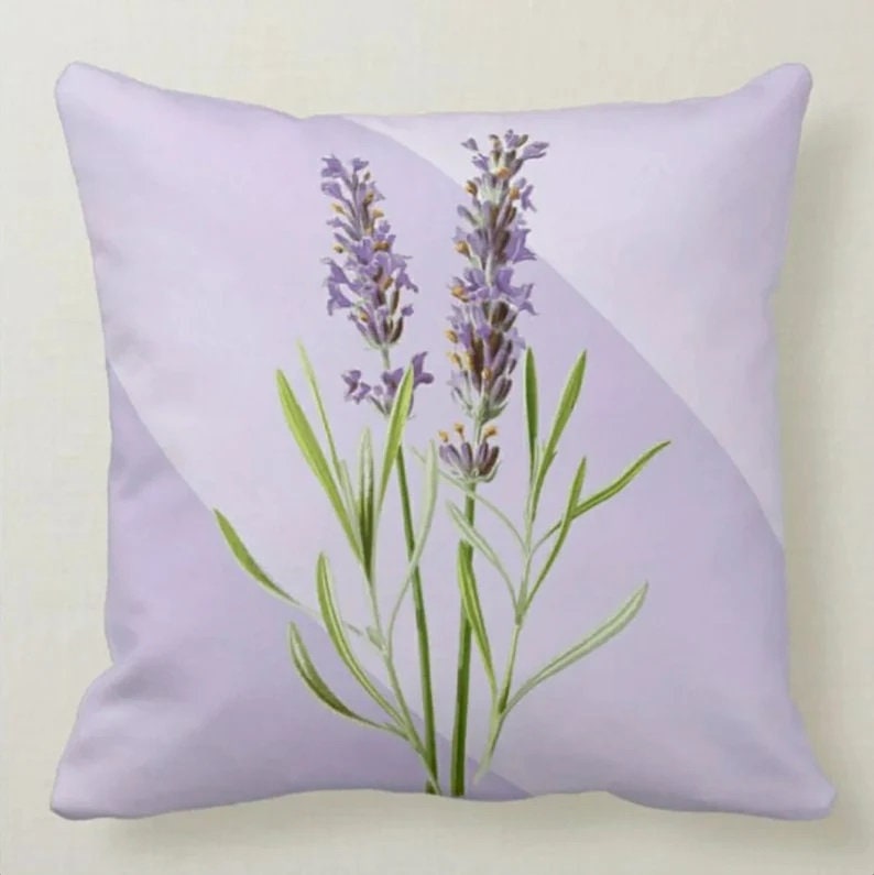 Floral Pillow Cover, Lavander Pillow Covers, Lilac Floral Pillow Case, Lilac Couch Pillow, Purple Throw Pillow, Flower Outdoor Pillow