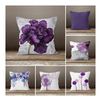 Floral Pillow Cover, Purple Pillow Covers, Purple Floral Pillow Case, Lilac Couch Pillow, Purple Throw Pillow, Flower Outdoor Pillow