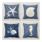 Nautical Pillow Cover, Seashell Pillow, Beach Pillow, Sea Life Decoration, Nautical Decor, Summer Pillow, Beach Pillow Cover