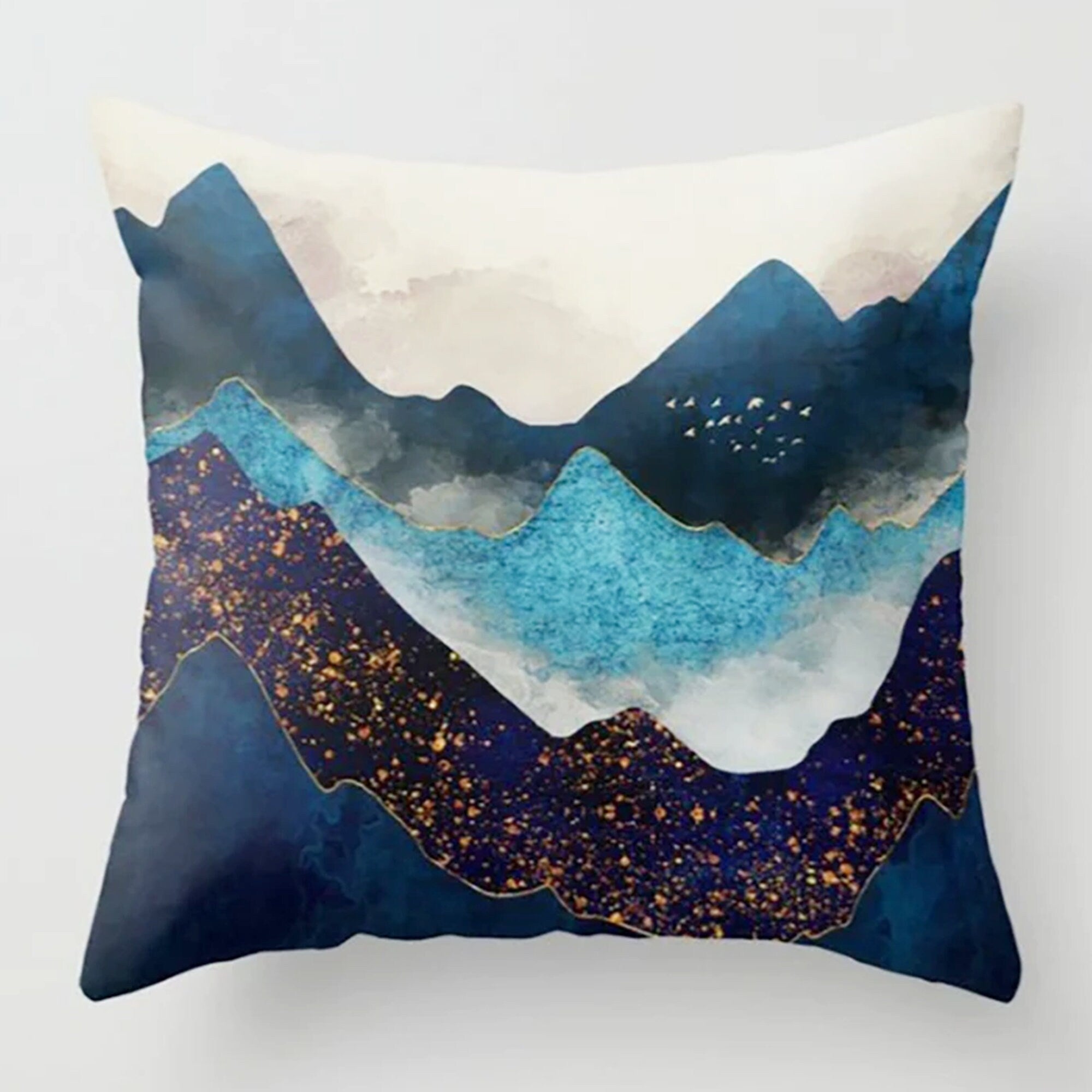 Landscape Pillow Covers, Abstract Pillows, Mountain Pillow Cover, Moon and Lake Pillow Cover, Home Decor, Modern Art Pillowcase