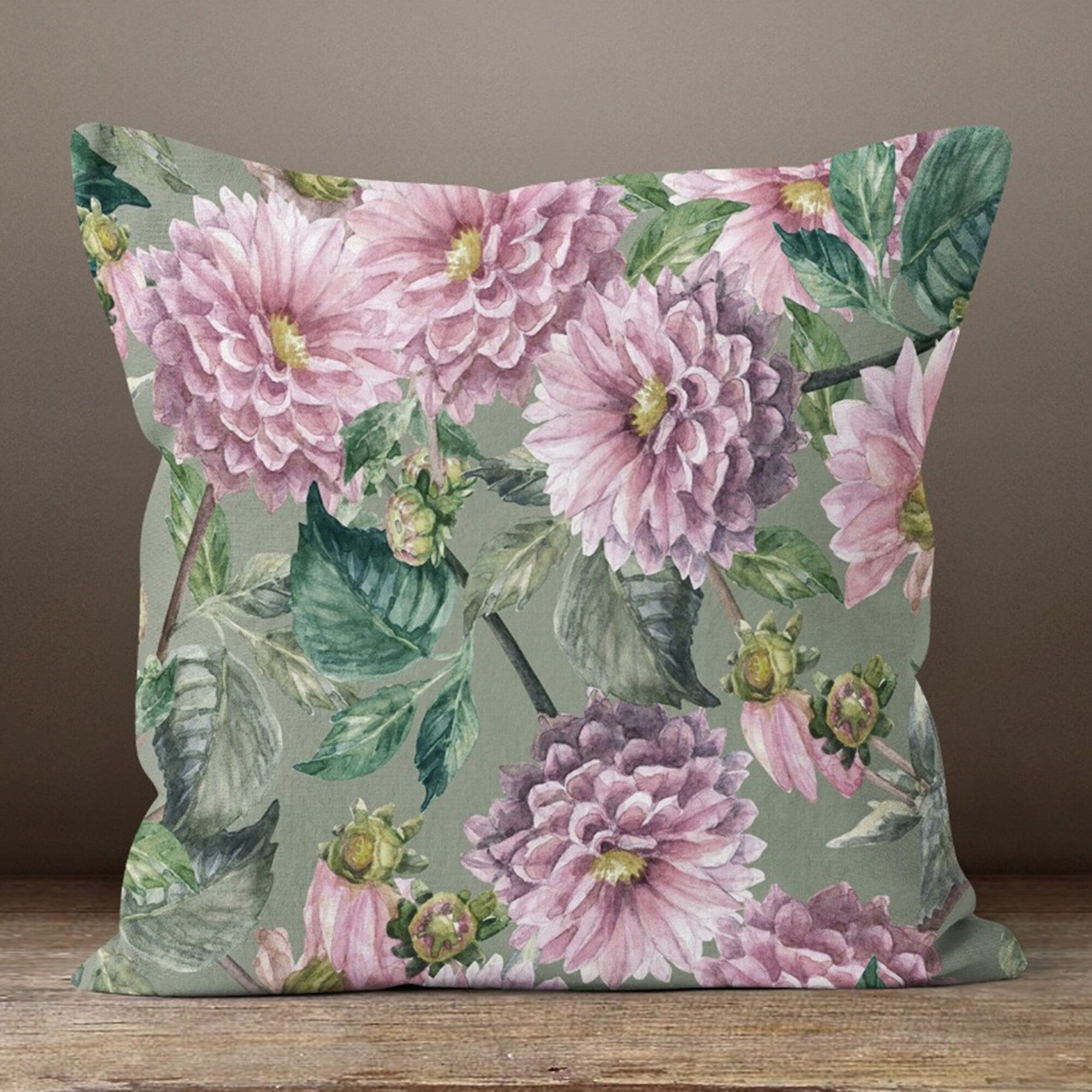 Pink Floral Pillow Cover, Floral Pillow Cover, Summer Trend Cushion, Decorative Pillow Case, Home Decor,  Digital Print Cushion Cover