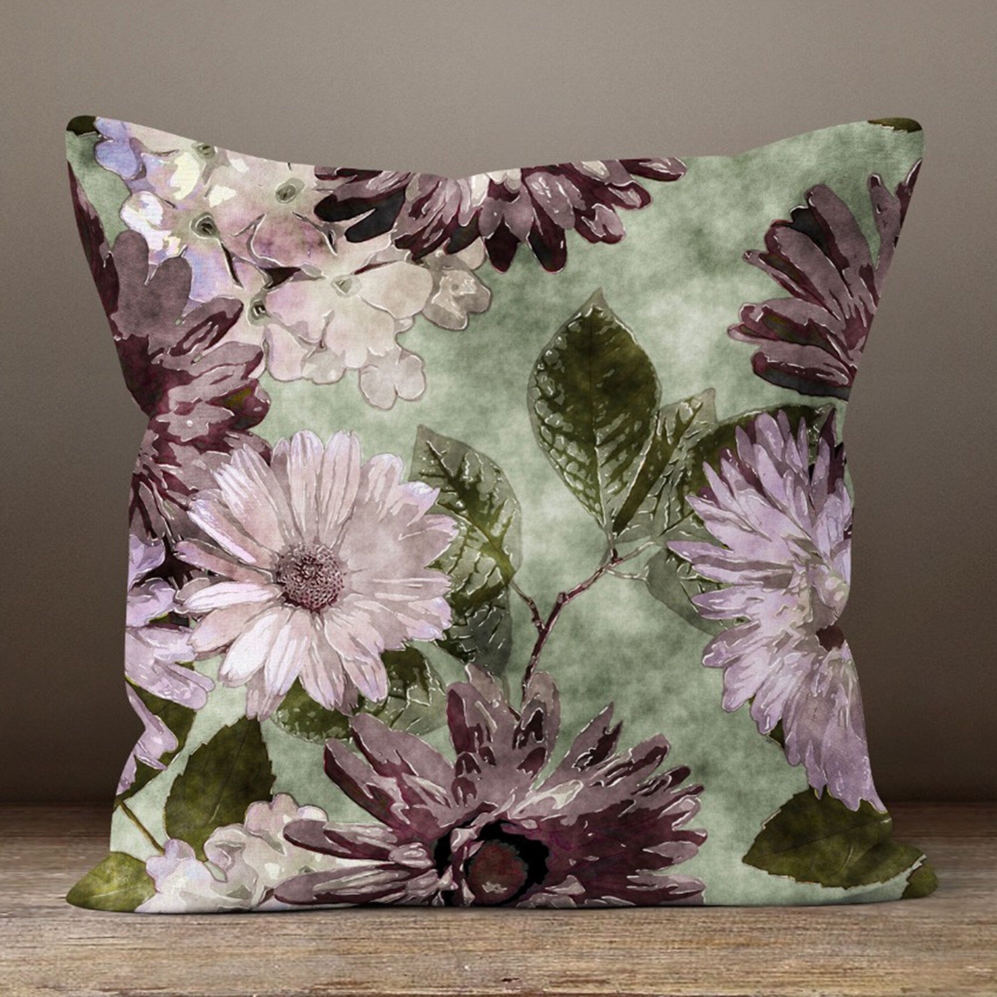 Pink Floral Pillow Cover, Floral Pillow Cover, Summer Trend Cushion, Decorative Pillow Case, Home Decor,  Digital Print Cushion Cover