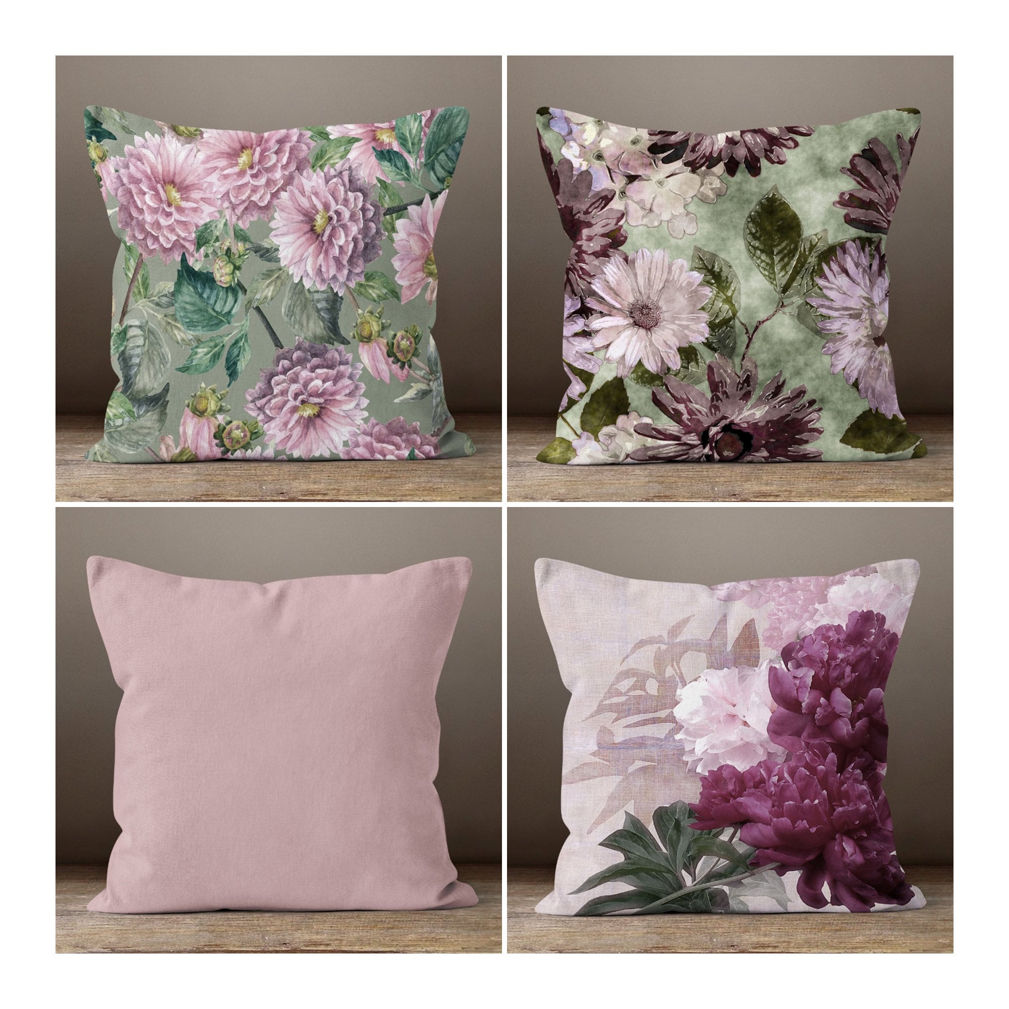 Pink Floral Pillow Cover, Floral Pillow Cover, Summer Trend Cushion, Decorative Pillow Case, Home Decor,  Digital Print Cushion Cover