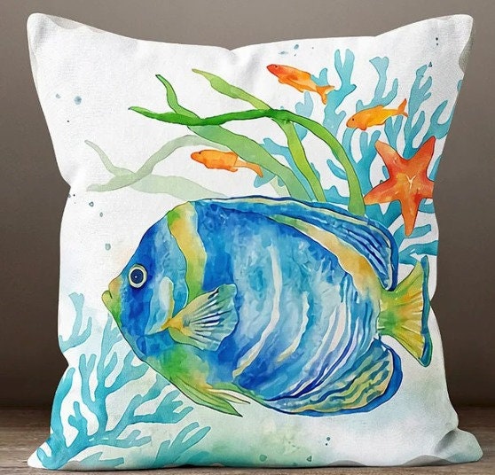 Nautical Pillow Cover, Beach Decor Pillow, Navy Marine Pillow Cover, Decorative Nautical Cushions, Coastal Throw Pillow, Nautical Decor
