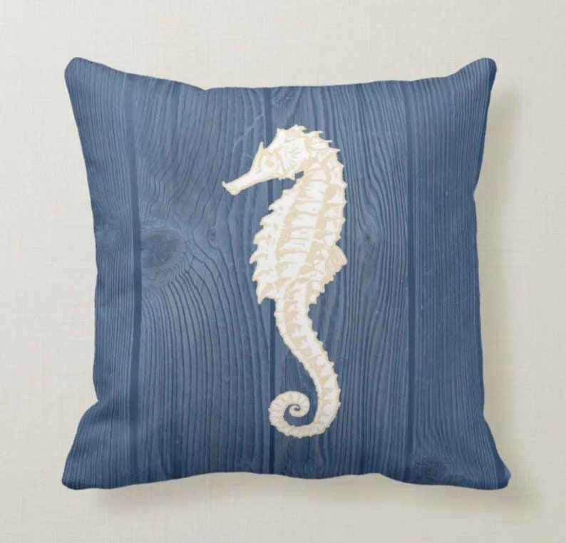 Nautical Pillow Cover, Seashell Pillow, Beach Pillow, Sea Life Decoration, Nautical Decor, Summer Pillow, Beach Pillow Cover