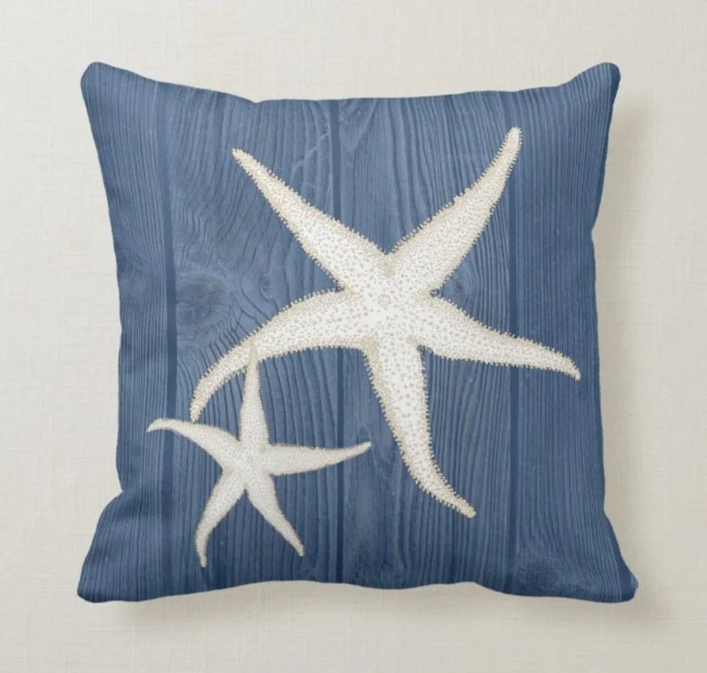Nautical Pillow Cover, Seashell Pillow, Beach Pillow, Sea Life Decoration, Nautical Decor, Summer Pillow, Beach Pillow Cover