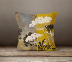 Floral Bird Pillow Case, Yellow Pillow Cover, Decorative Bird Pillow Cover, Boho Flowers Pillow Cover, Summer Trend Cushion, Home Decor