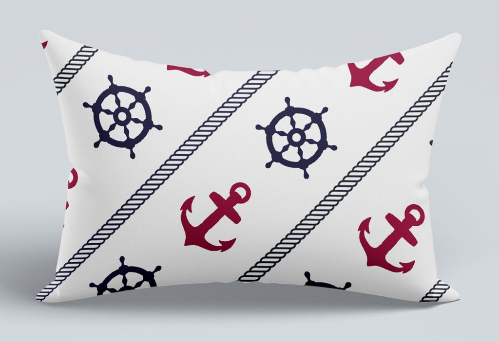 Anchor Pillow Cover, Sailor Anchor Pillowcase, Boat Cushion Cover, Nautical Pillow Cover, Lake Pillowcase, Beach Pillow, Nautical Decor
