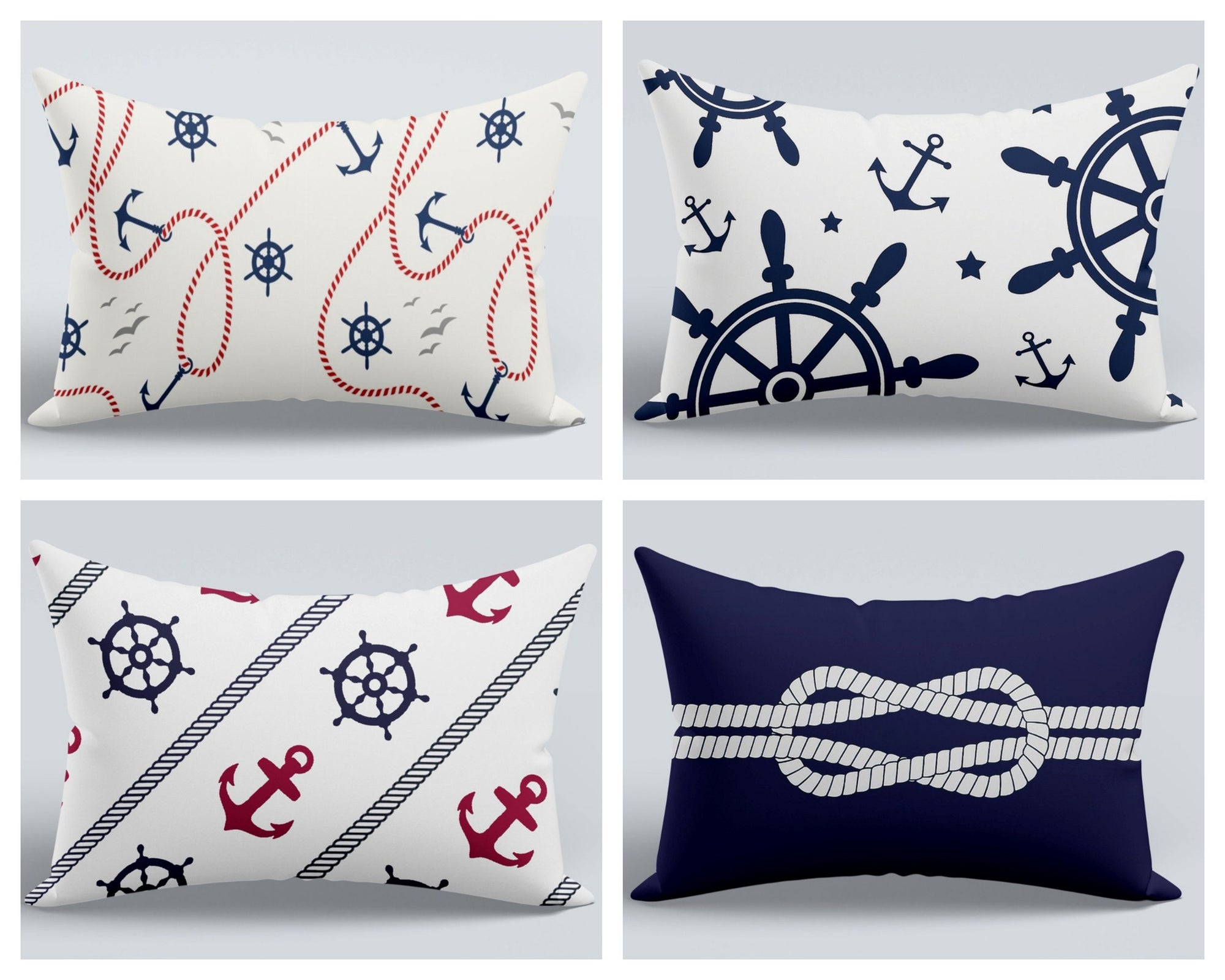 Marine Outdoor Waterproof Pillow Cover, Yacth Decor Waterproof Cushion Cover, Nautical Outdoor Pillow Covers, Beach Water-Resist Pillowcases