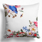Floral Bird Pillow Case, Bird Pattern Pillow Cover, Tree Branch Pattern Pillow Case, Birds Throw Pillow Cover, Birds Home Decor