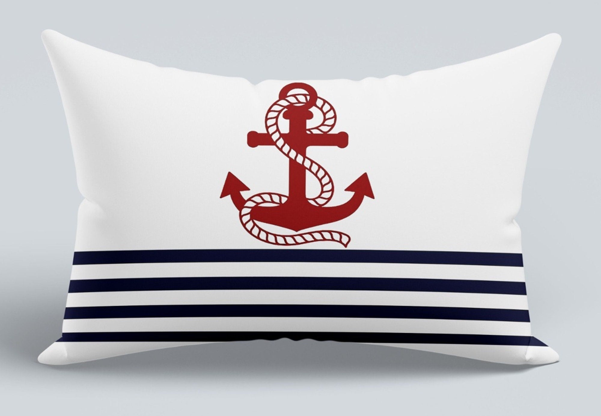 Anchor Pillowcase, Nautical Pillow Cover, Boat Cushion, Nautical Pillow Cover, Lake Pillows, Nautical Boat Gift, Beach Pillow